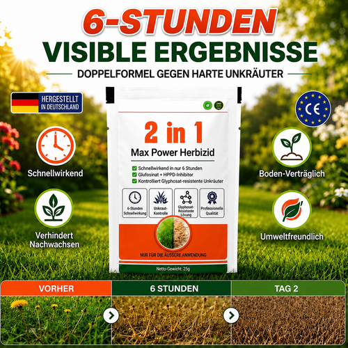 ⚡ 40% SPAREN | 2 in 1 Max Power Herbizid – Schnelle Unkrautbekämpfung ohne Glyphosa