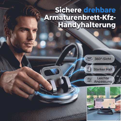 upsell🚗 JETZT 50% RABATT! 📱 Drehbarer Armaturenbrett-Autotelefonhalter – 360° verstellbar & rutschfest – Freihändige Handyhalterung 🛡️
