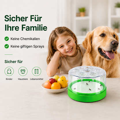 🛡️ Wiederverwendbare Fliegenfalle ohne Strom für den Innen- und Außenbereich – Sicher, kabellos & chemiefrei
