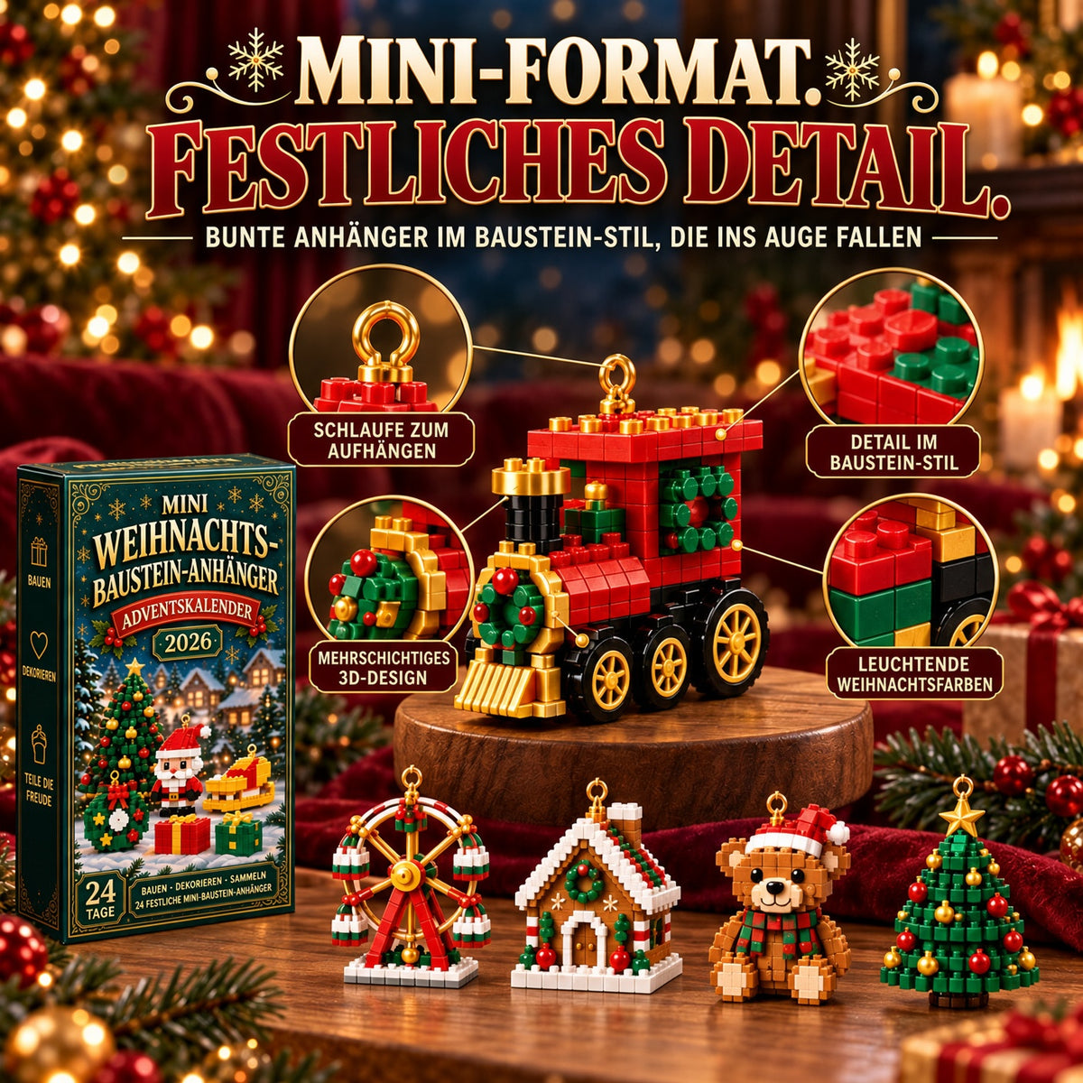 ⏳ Nur noch heute 49 % sparen! – 🎄 24-Tage-Mini-Weihnachtsornament-Adventskalender
