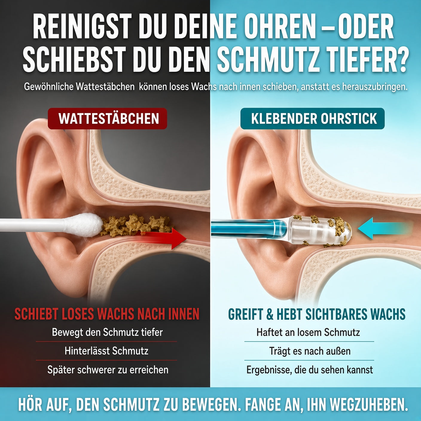 upsell✨ ✨ 1+1 GRATISWiederverwendbarer Ohrreiniger mit Haftspitze – Sanfte Ohrenpflege ohne Kratzen