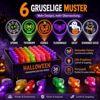 👻🎃 Halloween-Fingerprojektorringe – LED-Partymitgebsel für Kinder