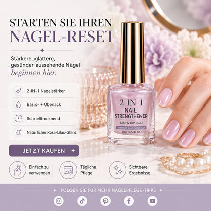 💅 Lila perlglänzender Nagelverstärker | Repariert schwache Nägel für glasartigen natürlichen Glanz upsell