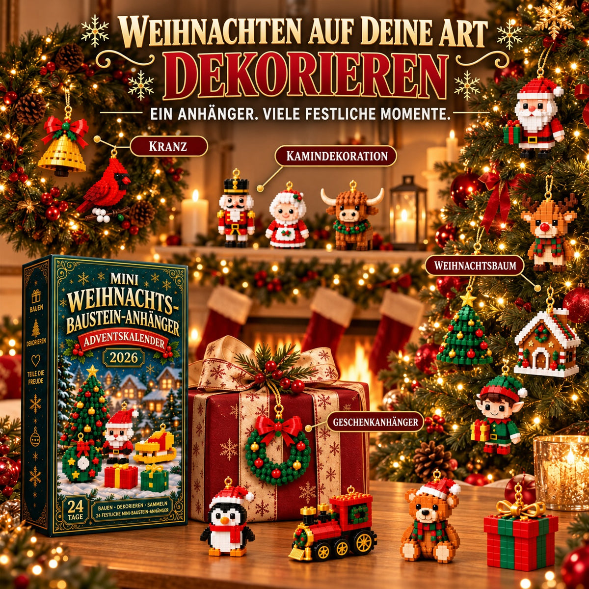 ⏳ Nur noch heute 49 % sparen! – 🎄 24-Tage-Mini-Weihnachtsornament-Adventskalender