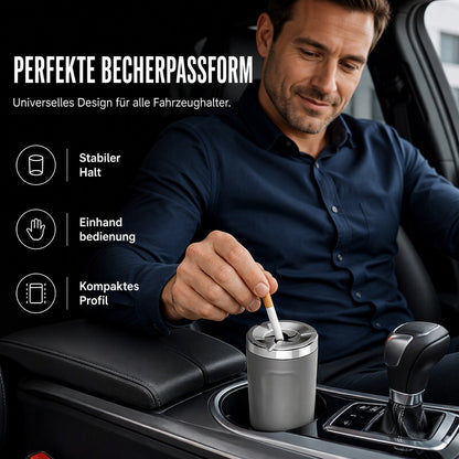 🎉 2026 Angebot: Drehbarer Auto-Aschenbecher mit Keramikeinsatz – hält Asche sicher im Behälter und reduziert Rauchgerüche
