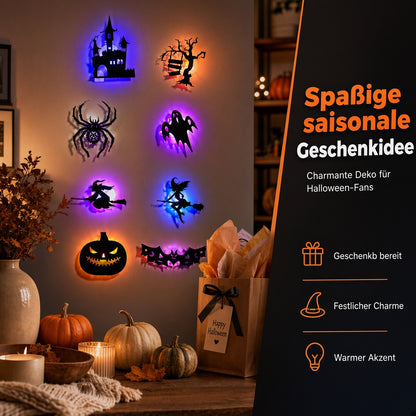 🎃 50 % RABATT! 👻 Leuchtende Halloween-LED-Deko – Aufkleben, Einschalten & Gruselige Stimmung Zaubern ✨