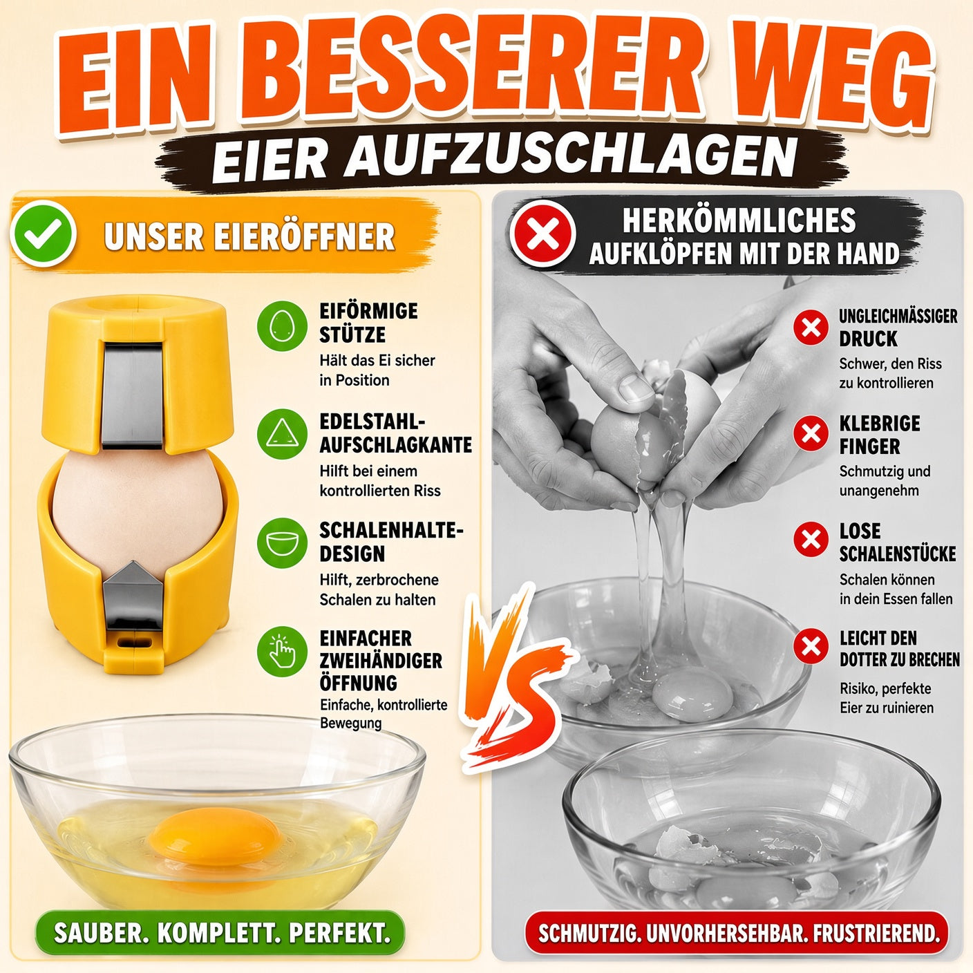 🔥🔥 Nur für kurze Zeit 😮‍💨 1 kaufen, 1 GRATIS! 🍳 Schneller Eieröffner – Hunderte Eier schneller und sauberer öffnen 🔥