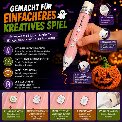 🎃 50% Rabatt – Kabelloser 3D-Zeichenstift für Kinder | Halloween-Kreativset
