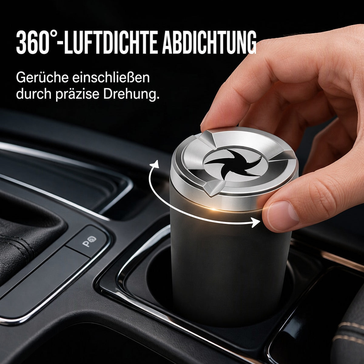 🎉 2026 Angebot: Drehbarer Auto-Aschenbecher mit Keramikeinsatz – hält Asche sicher im Behälter und reduziert Rauchgerüche