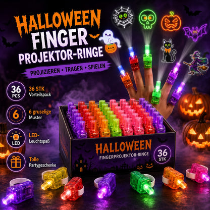 👻🎃 Halloween-Fingerprojektorringe – LED-Partymitgebsel für Kinder