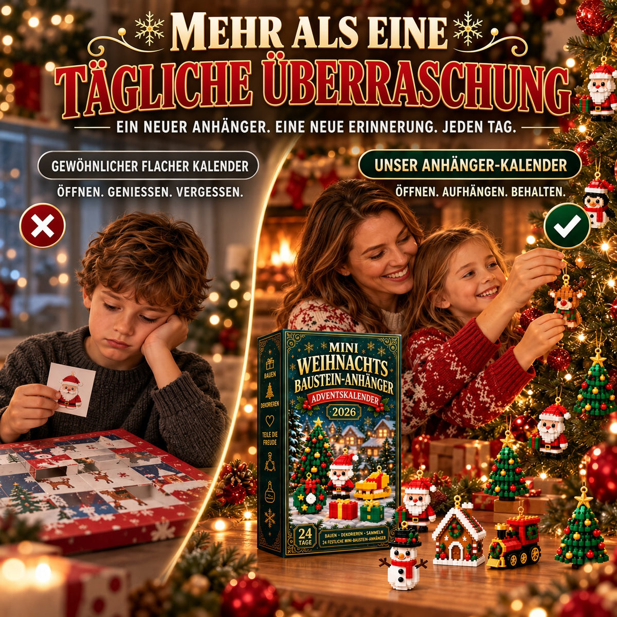 ⏳ Nur noch heute 49 % sparen! – 🎄 24-Tage-Mini-Weihnachtsornament-Adventskalender