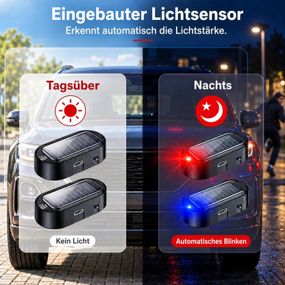 🚗 Auto-Zubehör Angebot – 2er-Pack Solar-LED-Warnleuchten ☀️ Kabellose blinkende Sicherheitsleuchten mit automatischem Lichtsensor