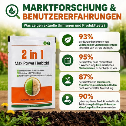 ⚡ 40% SPAREN | 2 in 1 Max Power Herbizid – Schnelle Unkrautbekämpfung ohne Glyphosa