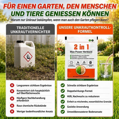 ⚡ 40% SPAREN | 2 in 1 Max Power Herbizid – Schnelle Unkrautbekämpfung ohne Glyphosa