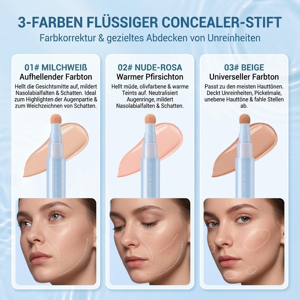 🔥 Jetzt 1 kaufen + 1 gratis! 💄 Multifunktionaler, feuchtigkeitsspendender Liquid-Concealer-Stift ✨