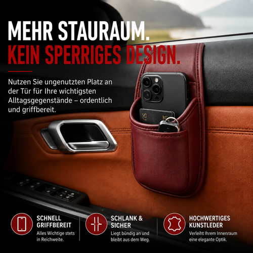 📱 Selbstklebende Auto-Aufbewahrungstasche – für Handy, Schlüssel, Karten & Trinkflasche 🔑💳🥤