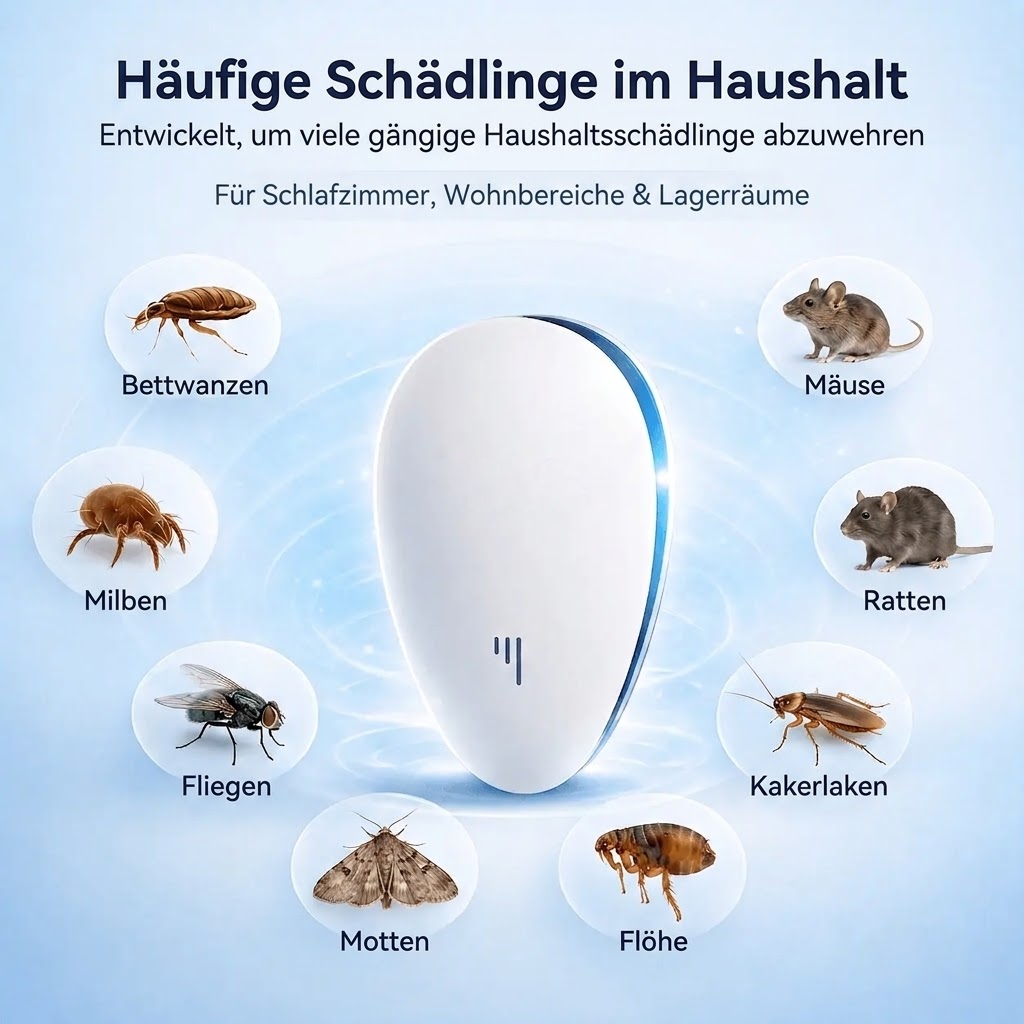 🔥 50 % RABATT 🔥 Multifunktionaler Ultraschall-Schädlingsvertreiber 🏠 Leise & verbesserte Version