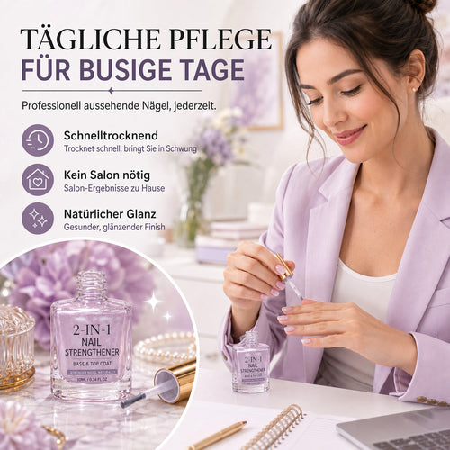 💅 Lila perlglänzender Nagelverstärker | Repariert schwache Nägel für glasartigen natürlichen Glanz upsell