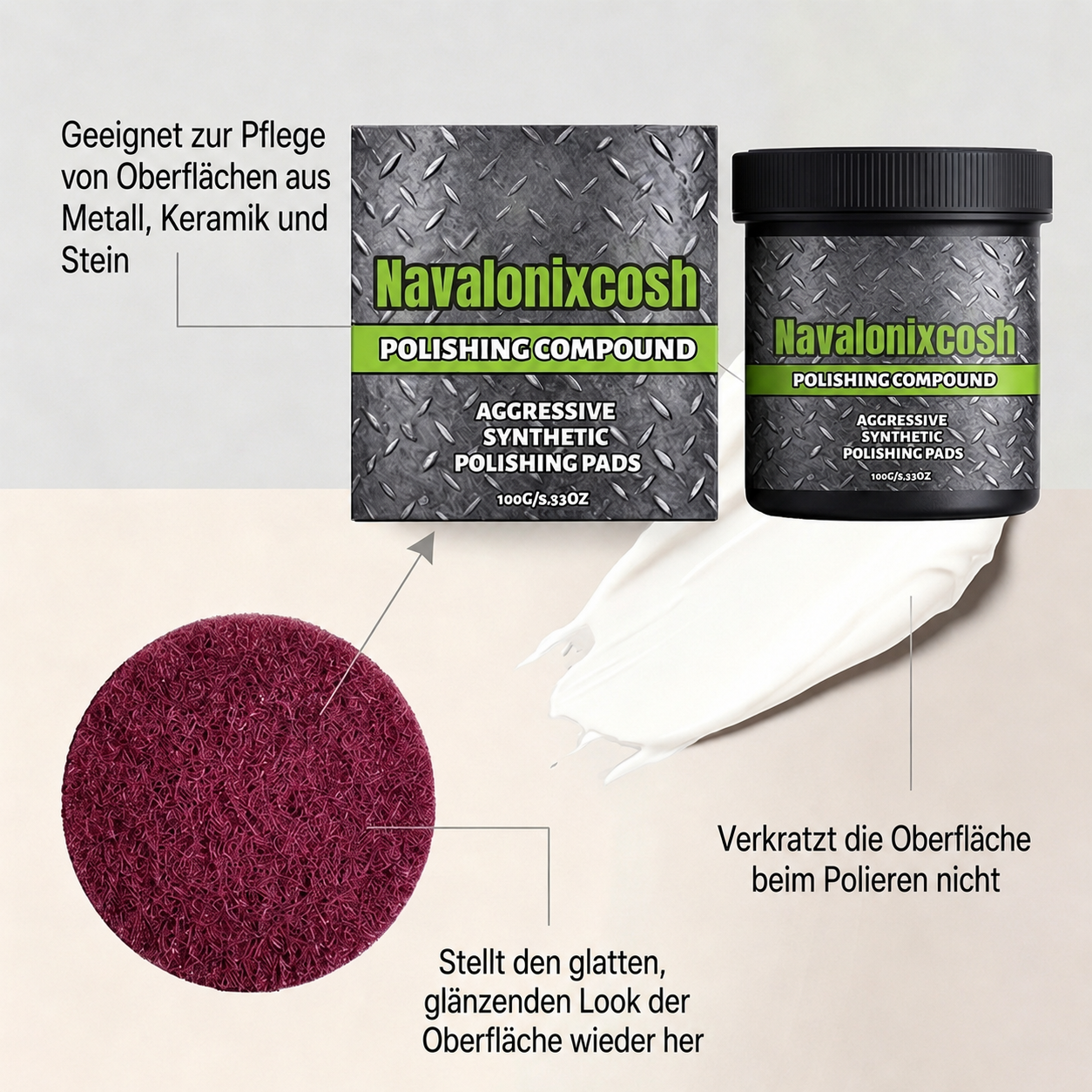 upsell🎉HEISSER VERKAUF✨All-in-One Polierpaste zur Oberflächen-Restaurierung mit Polierpad