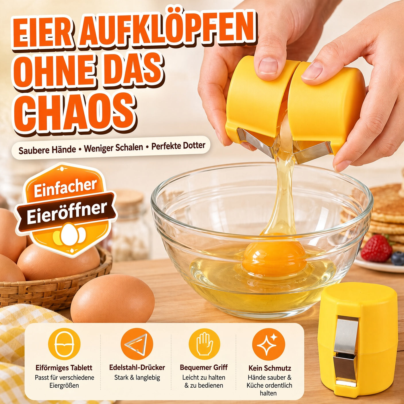 🔥🔥 Nur für kurze Zeit 😮‍💨 1 kaufen, 1 GRATIS! 🍳 Schneller Eieröffner – Hunderte Eier schneller und sauberer öffnen 🔥