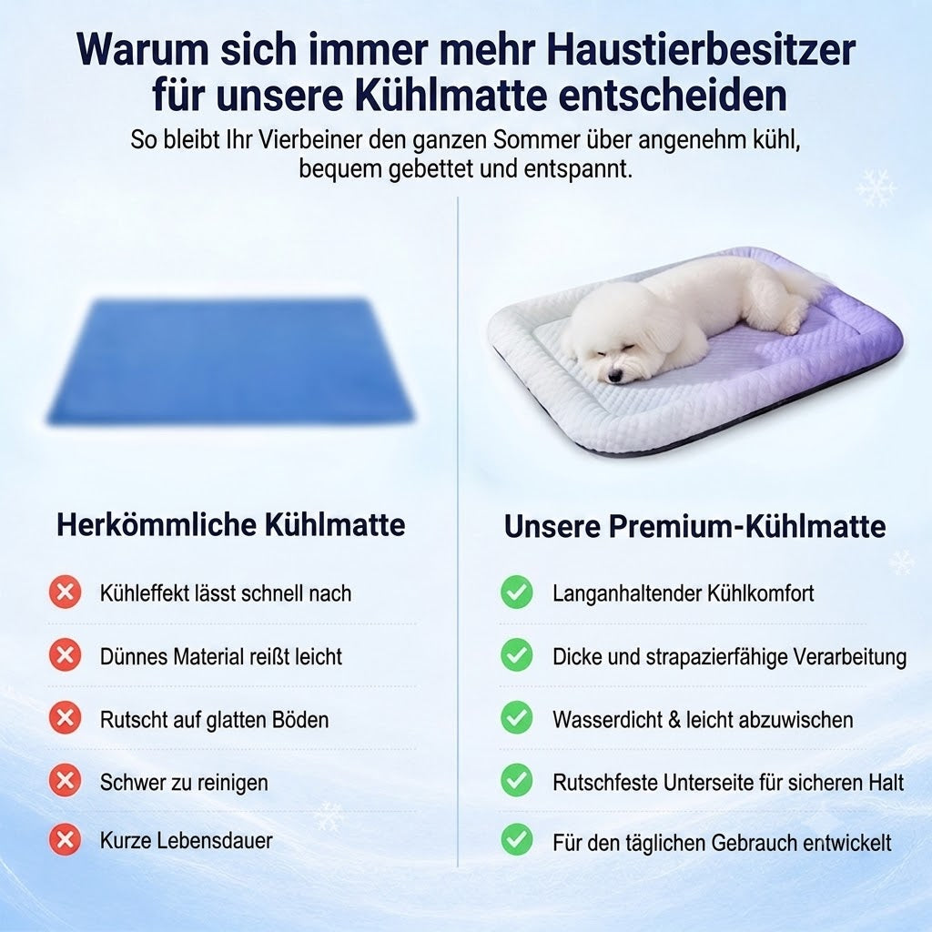 ❄️Pet Cooling Mat for Dogs & Cats 🐾  Naturally Cool Ice-Silk Pad • Breathable, Washable & Soft