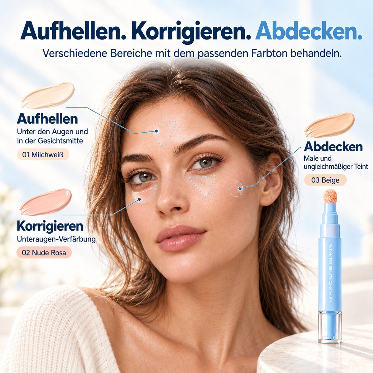 🔥 Jetzt 1 kaufen + 1 gratis! 💄 Multifunktionaler, feuchtigkeitsspendender Liquid-Concealer-Stift ✨