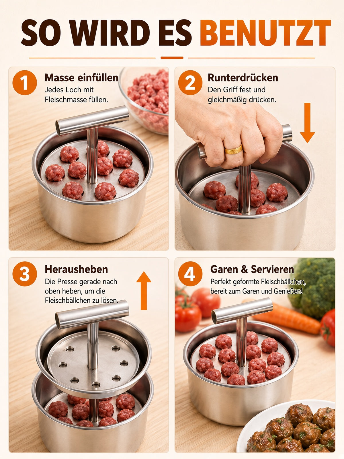 🍳 Kitchen Deal ✨ Stainless Steel Manual Dumpling & Fish Ball Maker for Quick, Easy Homemade Meals