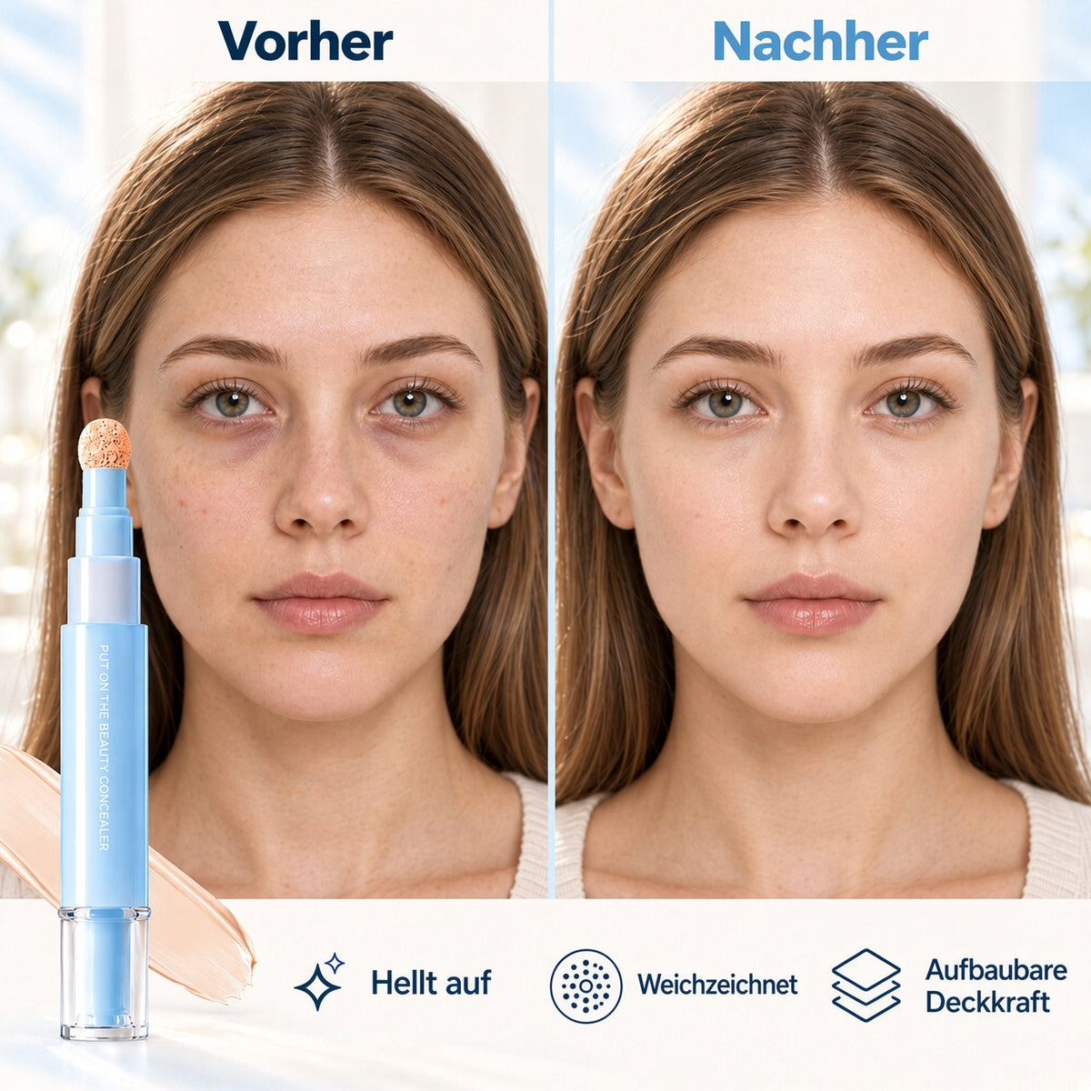 🔥 Jetzt 1 kaufen + 1 gratis! 💄 Multifunktionaler, feuchtigkeitsspendender Liquid-Concealer-Stift ✨