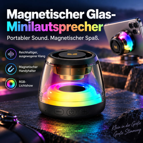 🎵 Tragbarer Bluetooth-6.0-Lautsprecher – RGB-Licht, 360°-TWS-Stereo-Sound, magnetisches Design & lange Akkulaufzeit