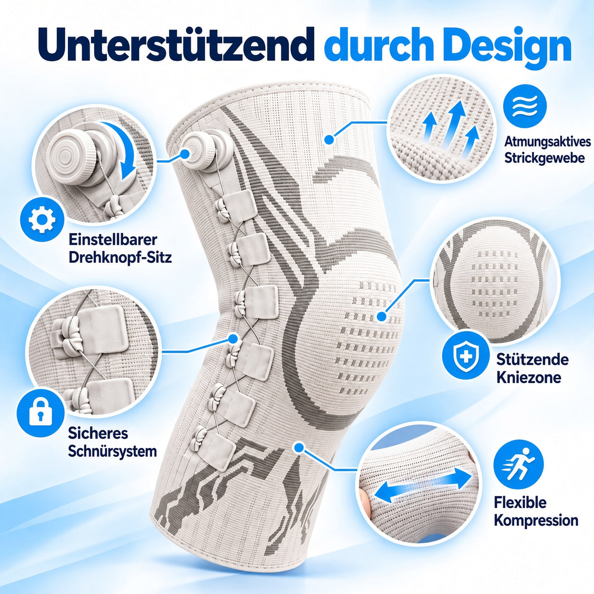 🏆 50% RABATT | 🦵Verstellbare Kniebandage mit Gezielter Kompression & Optimaler Stabilität – Ergonomische Kniestütze für Alltag, Sport & Tägliche Bewegung