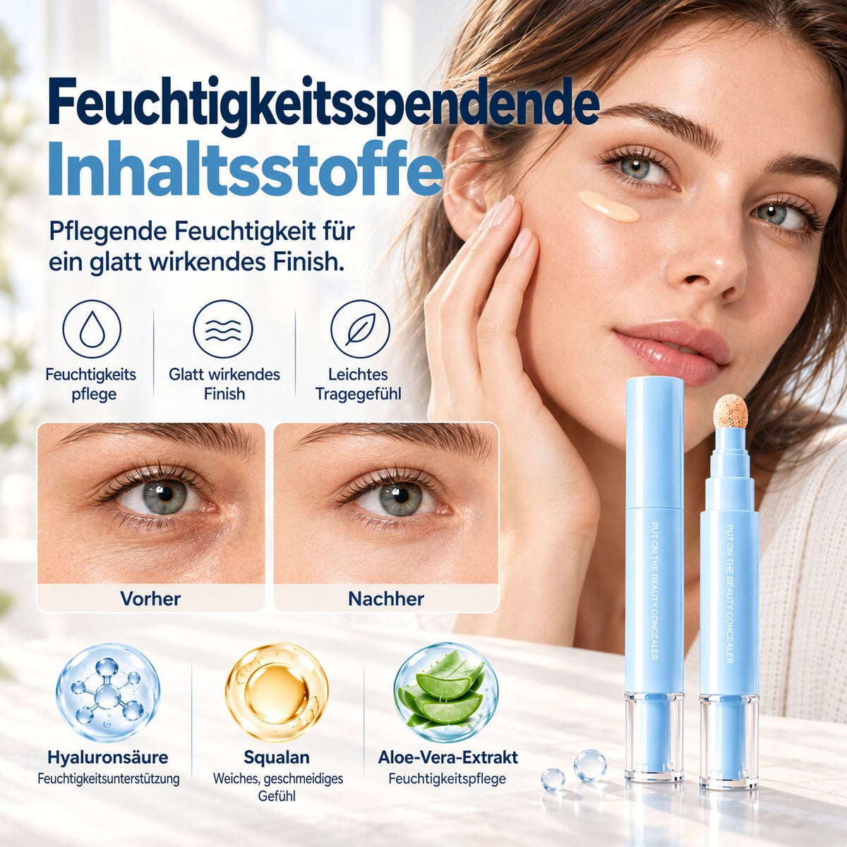 🔥 Jetzt 1 kaufen + 1 gratis! 💄 Multifunktionaler, feuchtigkeitsspendender Liquid-Concealer-Stift ✨