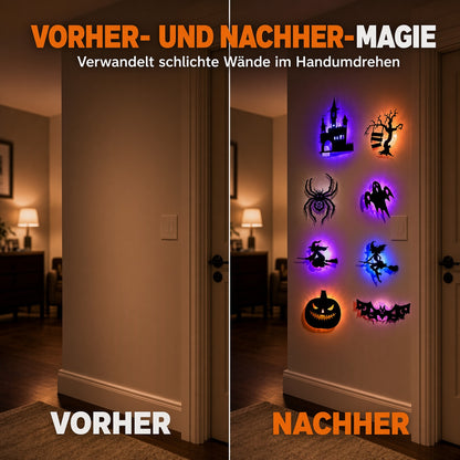 🎃 50 % RABATT! 👻 Leuchtende Halloween-LED-Deko – Aufkleben, Einschalten & Gruselige Stimmung Zaubern ✨