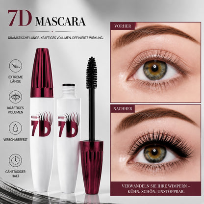 🎁 1+1 GRATIS| 💧 Wischfeste Mascara mit Curl-Effekt – Längere Wimpern ohne Panda-Effekt
