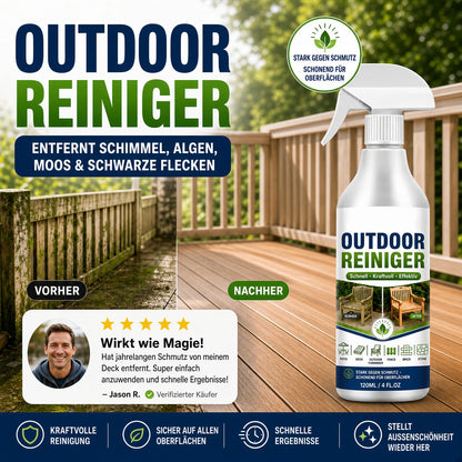 🌿 50% SPAREN | Gegen Grünbelag, Schimmel & schwarze Flecken – Kraftvoller Outdoor-Reiniger für hartnäckigen Schmutz