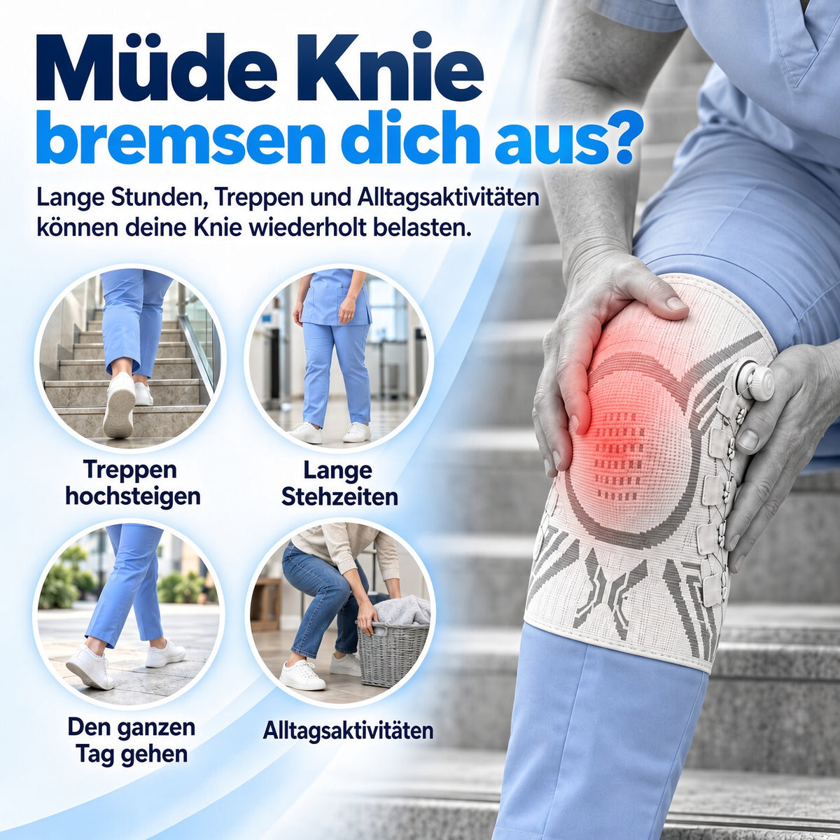 🏆 50% RABATT | 🦵Verstellbare Kniebandage mit Gezielter Kompression & Optimaler Stabilität – Ergonomische Kniestütze für Alltag, Sport & Tägliche Bewegung