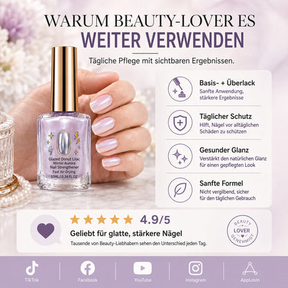 💅 Lila perlglänzender Nagelverstärker | Repariert schwache Nägel für glasartigen natürlichen Glanz upsell