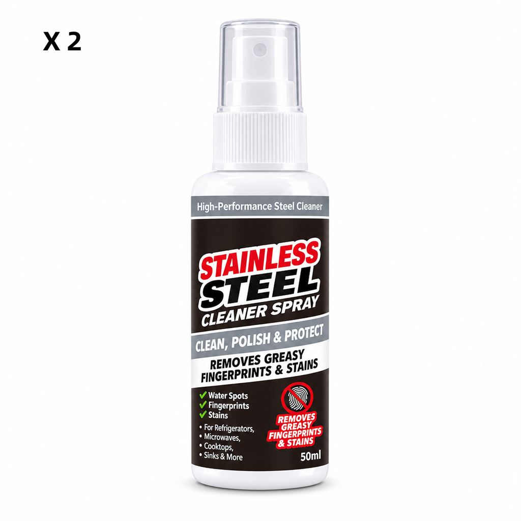 ✨ 50 % Rabatt | Edelstahl-Reinigungs- & Polierspray für Kühlschrank, Dunstabzugshaube, Backofen und weitere Küchengeräte