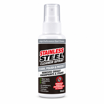 ✨ 50 % Rabatt | Edelstahl-Reinigungs- & Polierspray für Kühlschrank, Dunstabzugshaube, Backofen und weitere Küchengeräte