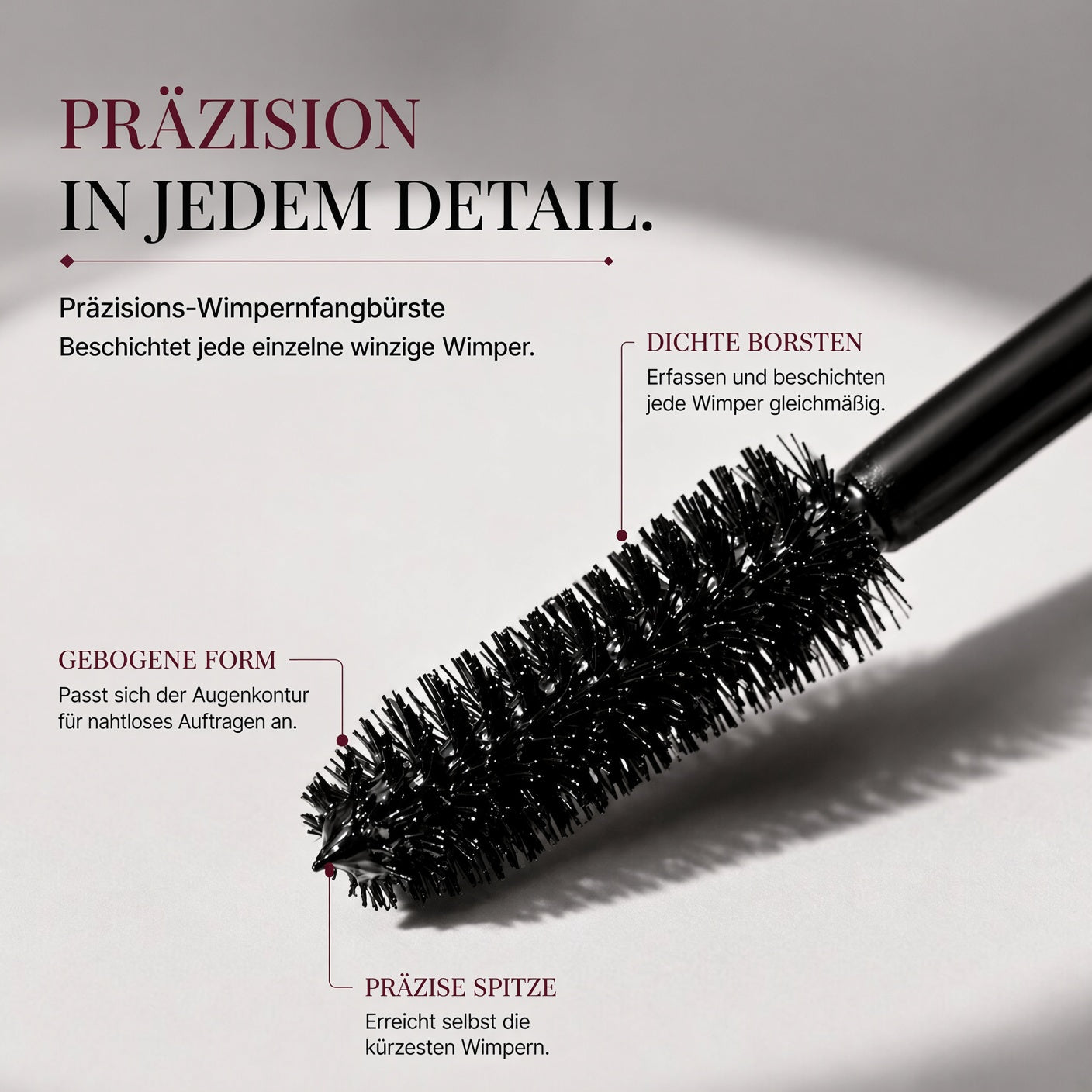 🎁 1+1 GRATIS| 💧 Wischfeste Mascara mit Curl-Effekt – Längere Wimpern ohne Panda-Effekt