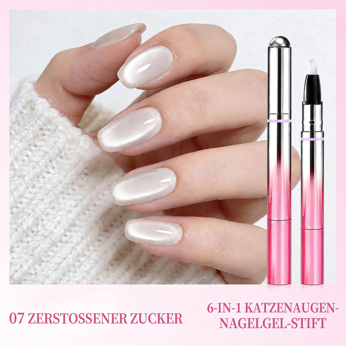 ✨ 50 % Rabatt – 6-in-1 Nagelpflege- & Cat-Eye-Stift – All-in-One Base, Builder, Farbe & Top Coat mit integriertem Magneten