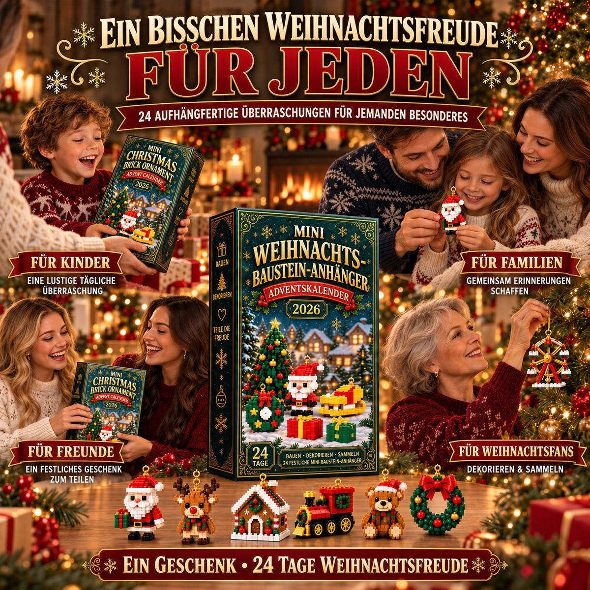 ⏳ Nur noch heute 49 % sparen! – 🎄 24-Tage-Mini-Weihnachtsornament-Adventskalender