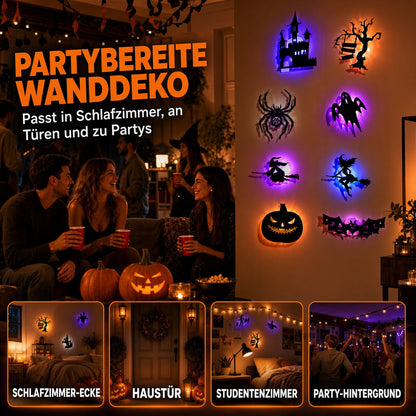 🎃 50 % RABATT! 👻 Leuchtende Halloween-LED-Deko – Aufkleben, Einschalten & Gruselige Stimmung Zaubern ✨