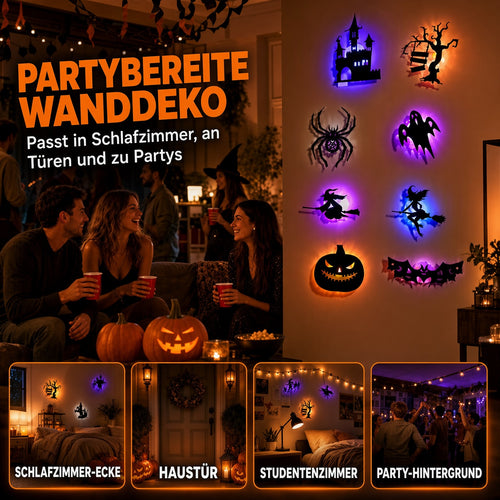 🎃 50 % RABATT! 👻 Leuchtende Halloween-LED-Deko – Aufkleben, Einschalten & Gruselige Stimmung Zaubern ✨