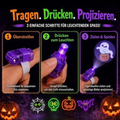 👻🎃 Halloween-Fingerprojektorringe – LED-Partymitgebsel für Kinder
