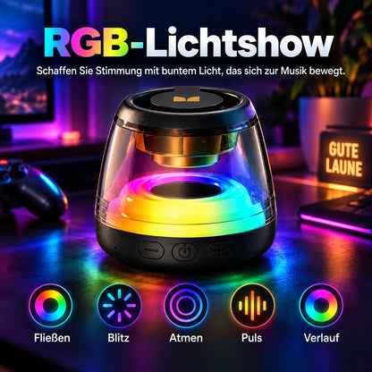 🎵 Tragbarer Bluetooth-6.0-Lautsprecher – RGB-Licht, 360°-TWS-Stereo-Sound, magnetisches Design & lange Akkulaufzeit