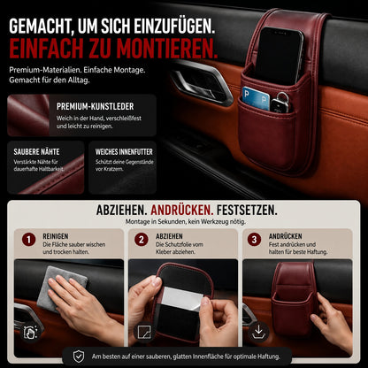📱 Selbstklebende Auto-Aufbewahrungstasche – für Handy, Schlüssel, Karten & Trinkflasche 🔑💳🥤