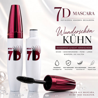 🎁 1+1 GRATIS| 💧 Wischfeste Mascara mit Curl-Effekt – Längere Wimpern ohne Panda-Effekt